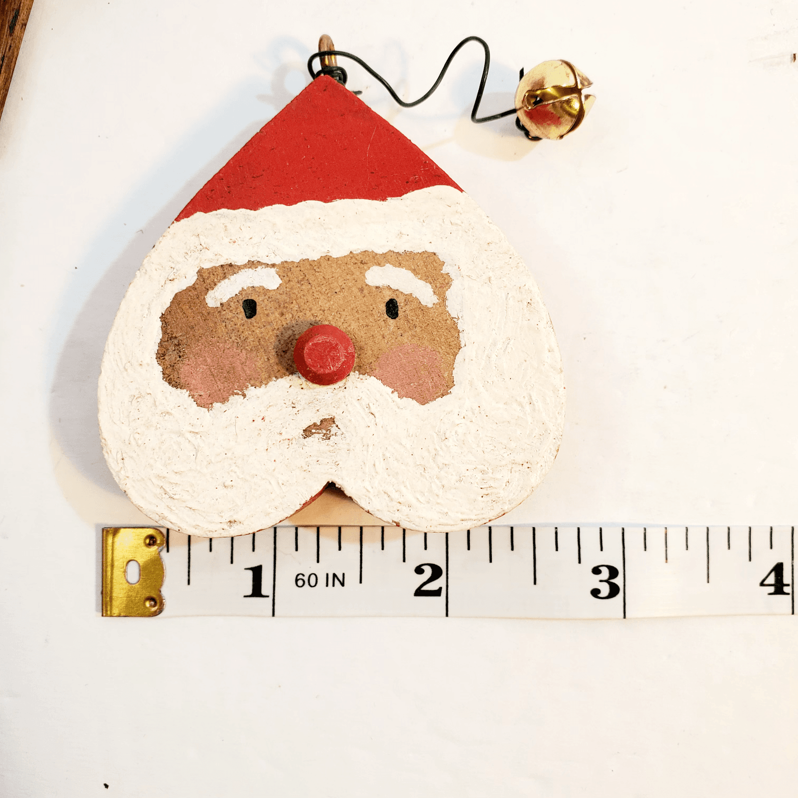 Lot of 7 Rustic Wooden Santa Christmas Ornaments Folk Art and Cinnamon Stick - Thumbnail 13