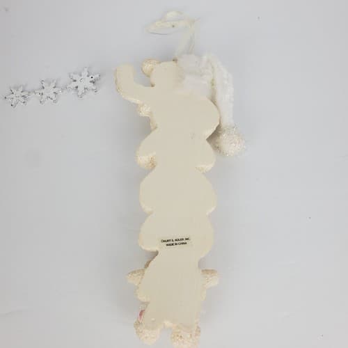 Kurt S Adler Polar Bear 6" Glittery Icicle Christmas Ornament Silver Snowflakes - Thumbnail 7