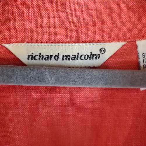 Richard Malcolm Women Irish Linen Blouse Button Long Sleeve Sz M Slit Pocket Top - Thumbnail 3