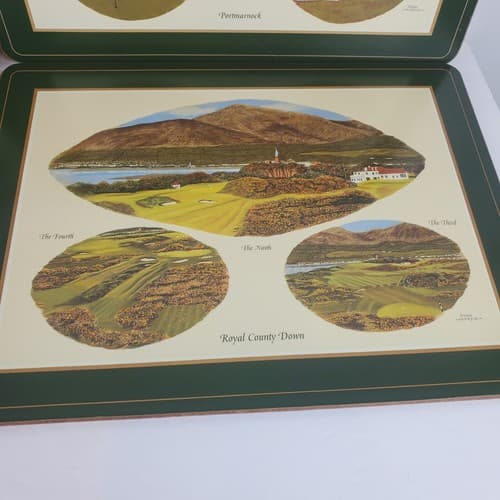 Pimpernel Cork Back Placemats Irish Golf Courses Set of 4 12x9 Inch Luncheon - Thumbnail 2