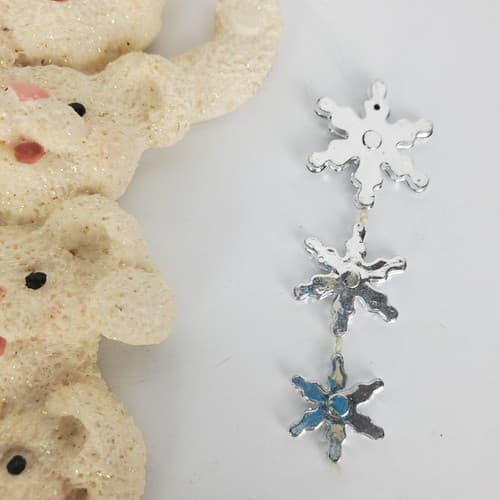 Kurt S Adler Polar Bear 6" Glittery Icicle Christmas Ornament Silver Snowflakes - Thumbnail 4
