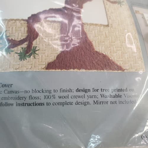 Vintage 1983 Columbia Minerva Plastic Canvas Oriental Wicker Mirror Cover Kit - Thumbnail 5