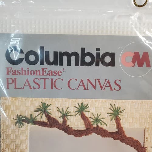 Vintage 1983 Columbia Minerva Plastic Canvas Oriental Wicker Mirror Cover Kit - Thumbnail 3