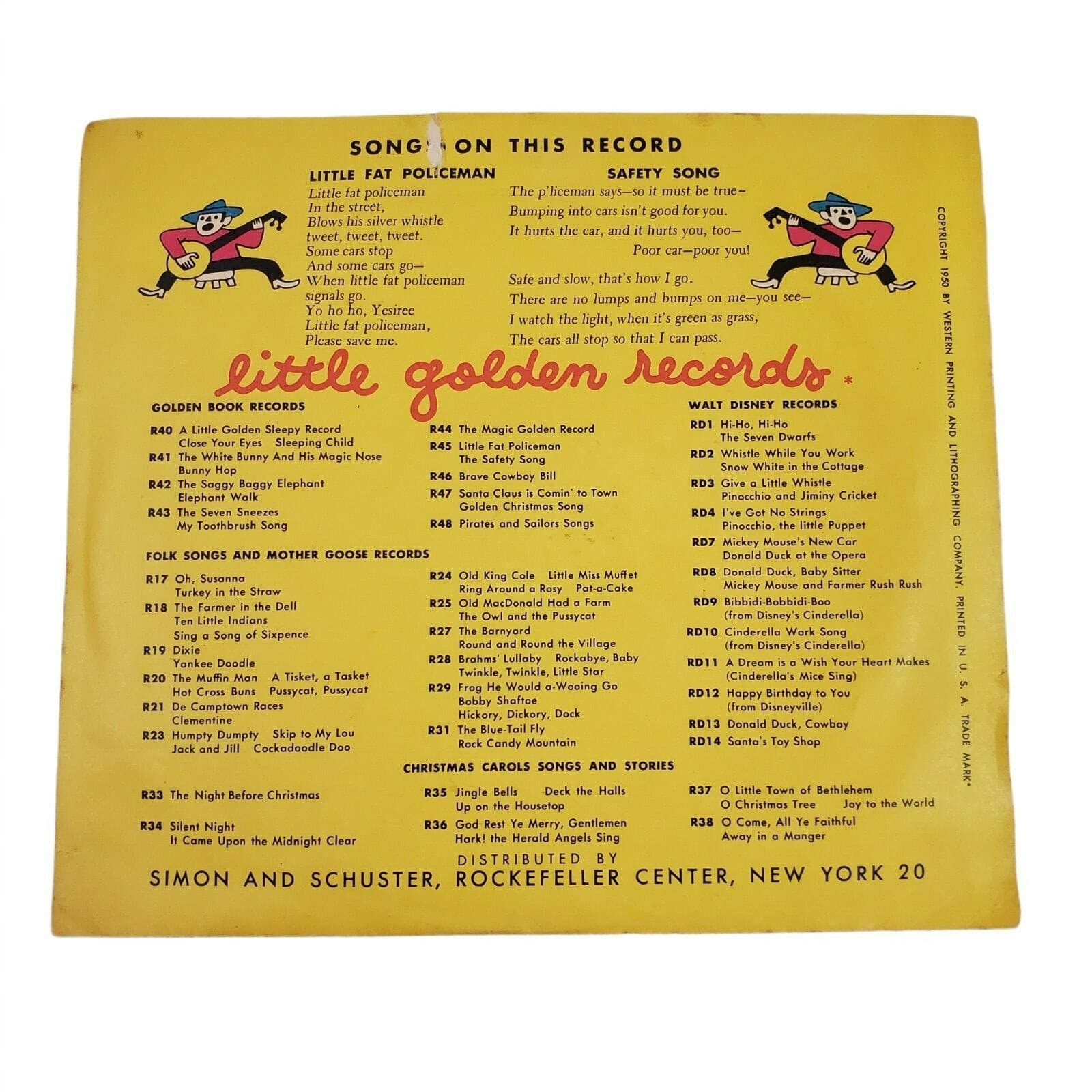 Vintage Golden Records The Little Fat Policeman 45rpm Unbreakable Untested - Thumbnail 2