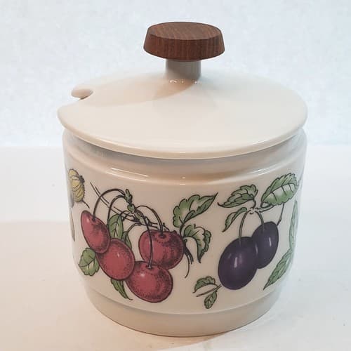Vintage Alka-Bunst Alboth and Kaiser Bavaria Marmelade Jar with Wood Knob Lid - Thumbnail 3