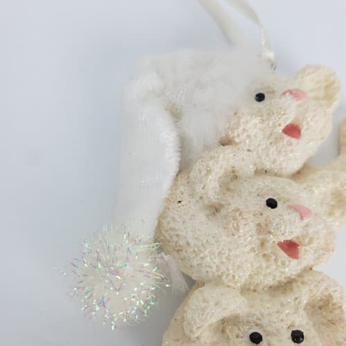 Kurt S Adler Polar Bear 6" Glittery Icicle Christmas Ornament Silver Snowflakes - Thumbnail 6