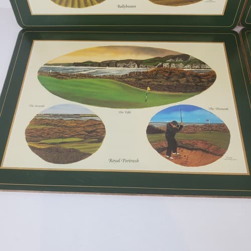 Pimpernel Cork Back Placemats Irish Golf Courses Set of 4 12x9 Inch Luncheon - Thumbnail 3