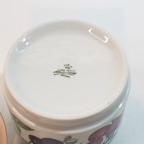 Vintage Alka-Bunst Alboth and Kaiser Bavaria Marmelade Jar with Wood Knob Lid - Thumbnail 7