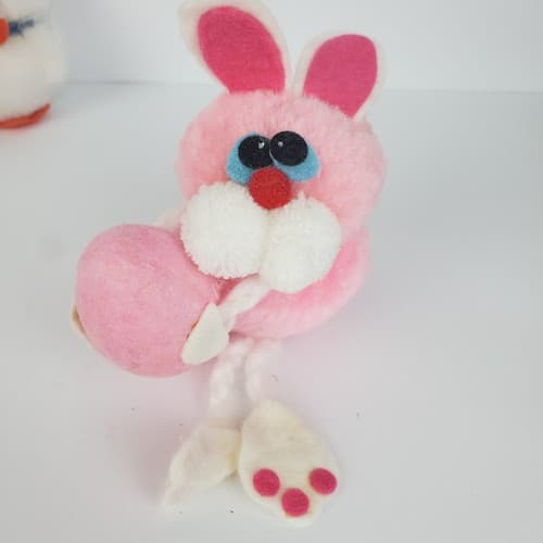 Vtg 1979 Dan Dee Plush Pom Easter Spring Duck Chick Bunny Ornaments Decorations - Thumbnail 6