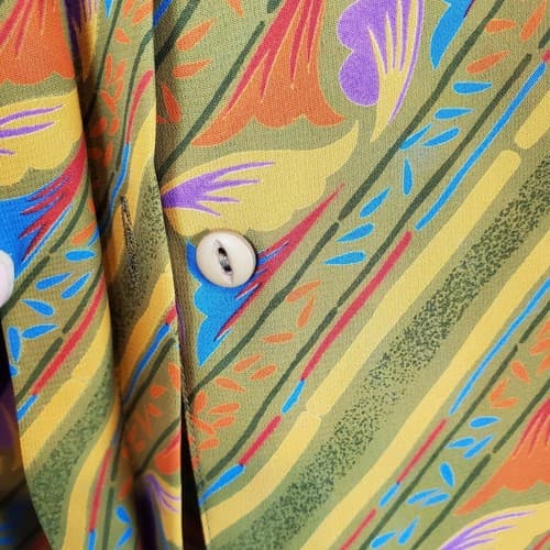 Vintage Oscar De La Renta Sport Art Deco Button Down Shirt Top Blouse Size 6 - Thumbnail 7