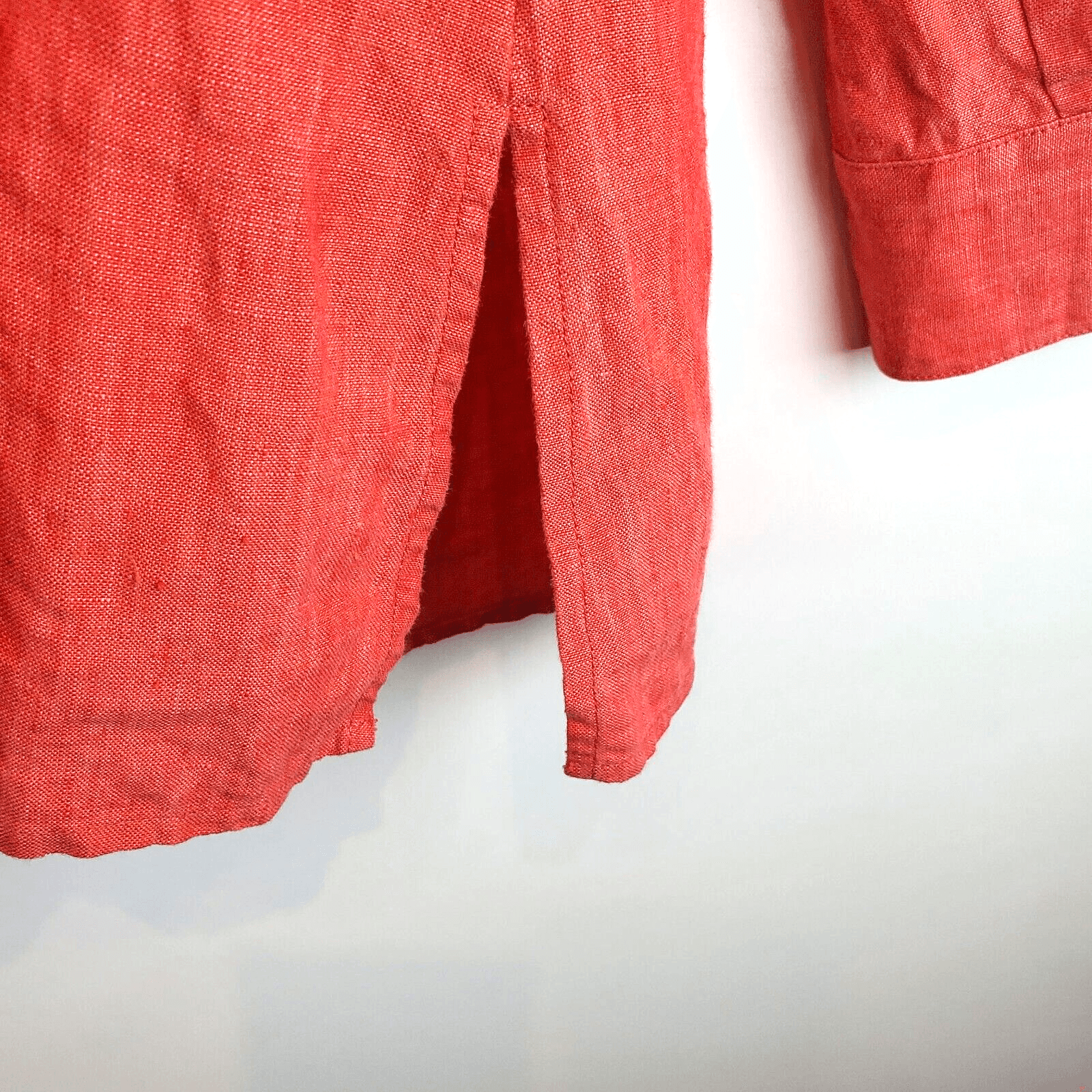 Richard Malcolm Women Irish Linen Blouse Button Long Sleeve Sz M Slit Pocket Top - Thumbnail 9