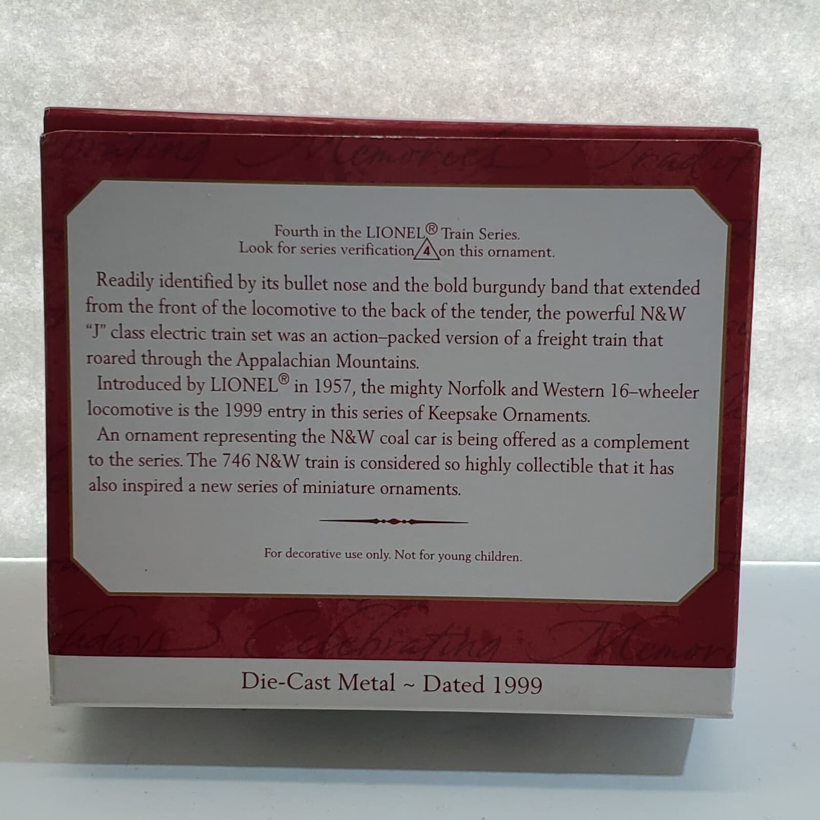 Hallmark Keepsake Christmas Ornament 746 Norfolk and Western Steam Locomotive - Thumbnail 10
