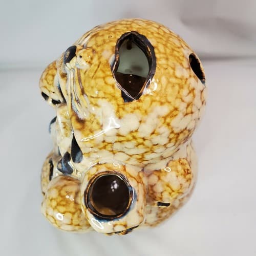 Vintage Halloween Ceramic Skulls Candle Holder Vase Spooky Scary Decor - Thumbnail 6