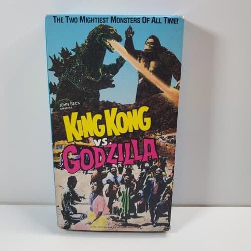Vintage 1963 John Beck King Kong VS. Godzilla Collectible Horror 1987 Vhs Video