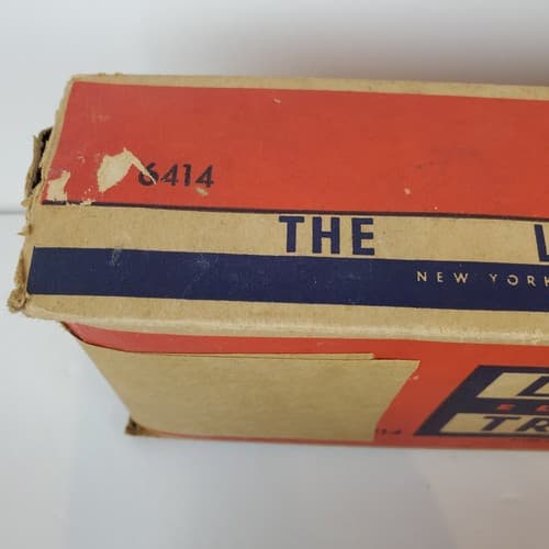 Vintage LIONEL Post War O Guage Black Red Auto Loader w/ 3 cars DAMAGED BOX - Thumbnail 8