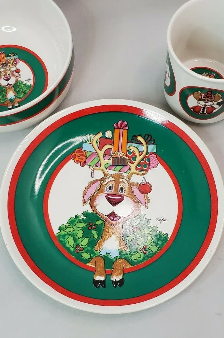 Celebrations by Silvestri Audrey Heffner Childs Plate, Cup & Bowl Christmas - Thumbnail 4
