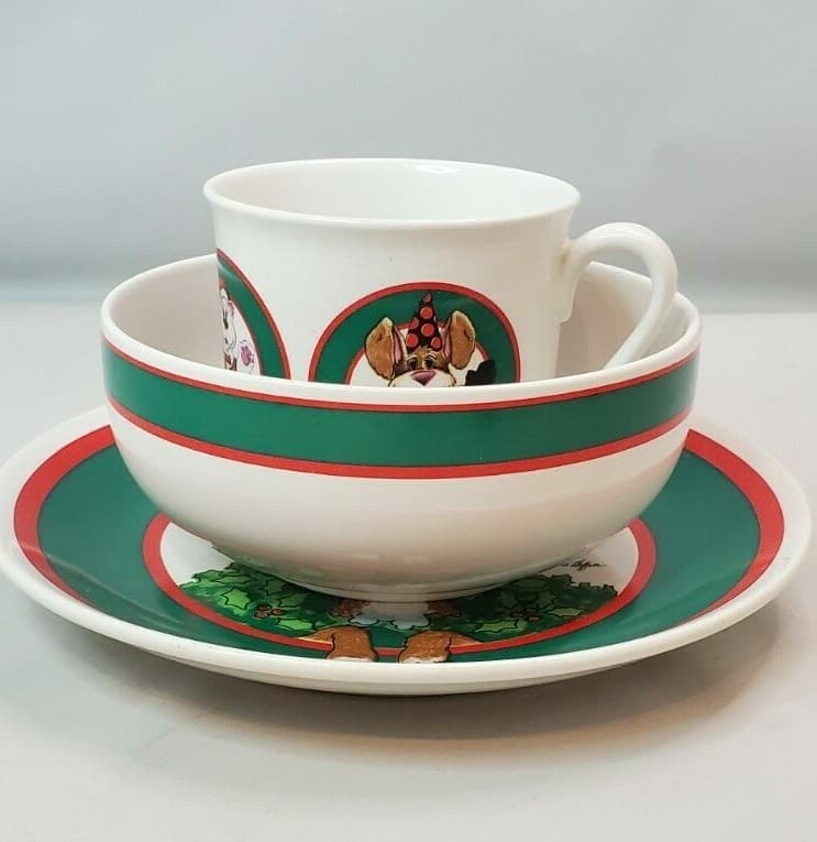 Celebrations by Silvestri Audrey Heffner Childs Plate, Cup & Bowl Christmas - Thumbnail 2
