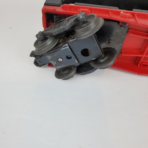 Vintage LIONEL Post War O Guage Black Red Auto Loader w/ 3 cars DAMAGED BOX - Thumbnail 14