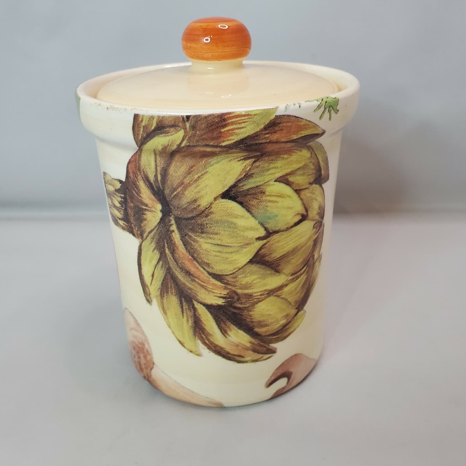 La Primula SRL Made in Italy Small Canister with Lid Colorful Vegetables 4 1/2" - Thumbnail 3