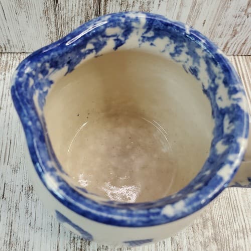 Buttermilk Acres Stoneware Blue Spongeware Creamer Heart and RI Graphic - Thumbnail 5