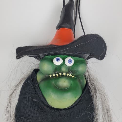 Mario Chiodo Studios Hanging Witch Halloween Decor Green Face Goblin Creepy 2006 - Thumbnail 2