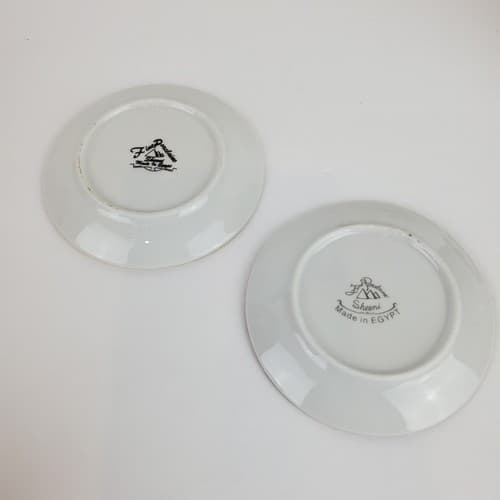 2 Decorative Mini Plates Made in Egypt by Sheeni Fine Porcelain Hieroglyphs Tut - Thumbnail 4