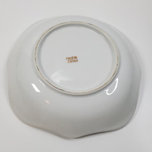 Vtg Floral Lusterware Candy Dish Plate Pearlized Made In Japan Trinket 6.875" - Thumbnail 4