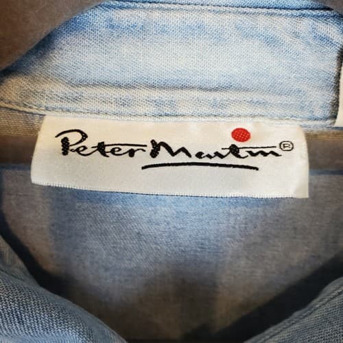 Halloween Peter Martin Women's Size 16 Light Wash Blue Denim Shirt Fall Holiday - Thumbnail 4