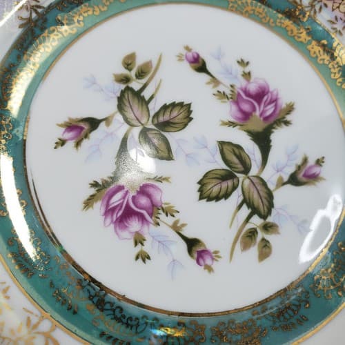 Vtg Floral Lusterware Candy Dish Plate Pearlized Made In Japan Trinket 6.875" - Thumbnail 2