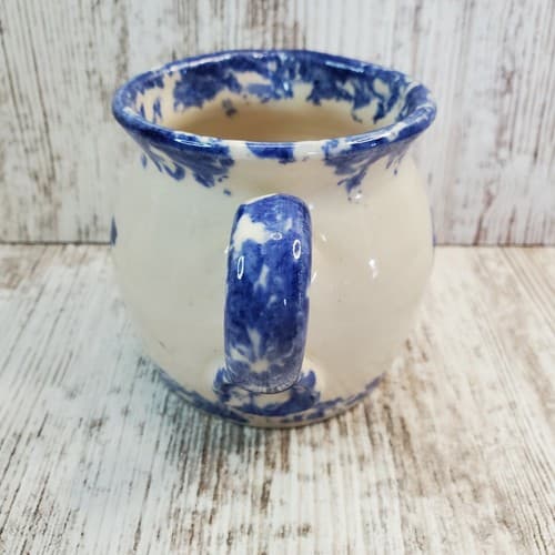 Buttermilk Acres Stoneware Blue Spongeware Creamer Heart and RI Graphic - Thumbnail 4