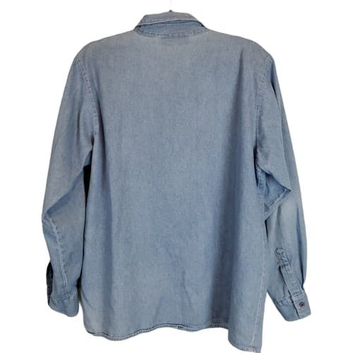 Halloween Peter Martin Women's Size 16 Light Wash Blue Denim Shirt Fall Holiday - Thumbnail 2