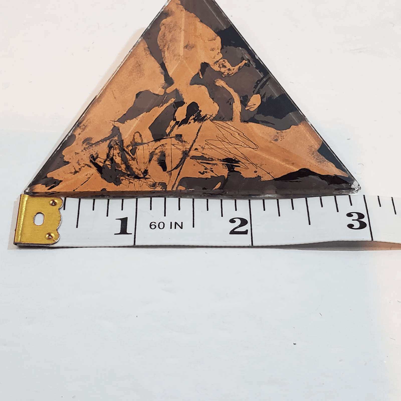 Vtg Dina Varano Art Deco Modernist Glass Prism Reverse Painted Black Gold Brooch - Thumbnail 5