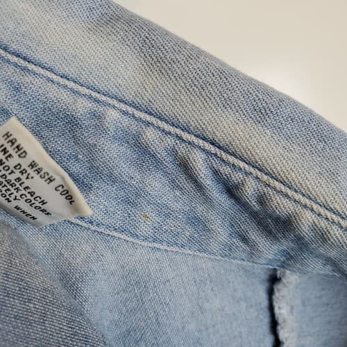 Halloween Peter Martin Women's Size 16 Light Wash Blue Denim Shirt Fall Holiday - Thumbnail 6