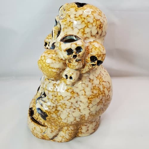 Vintage Halloween Ceramic Skulls Candle Holder Vase Spooky Scary Decor - Thumbnail 5