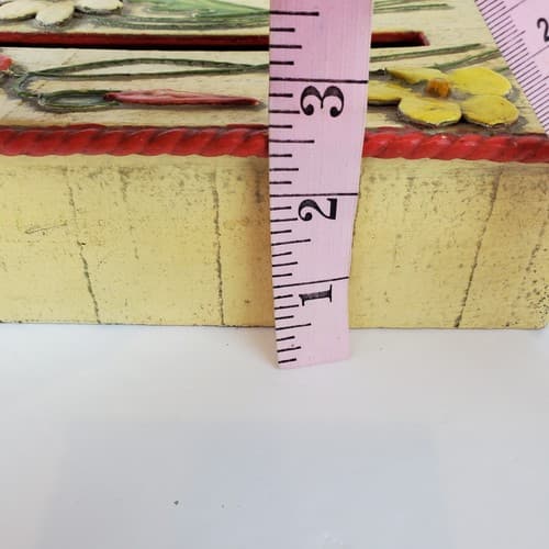Vintage Mid Century Paper Mache Flowers Rope Tissue Cover Holder *READ - Thumbnail 10