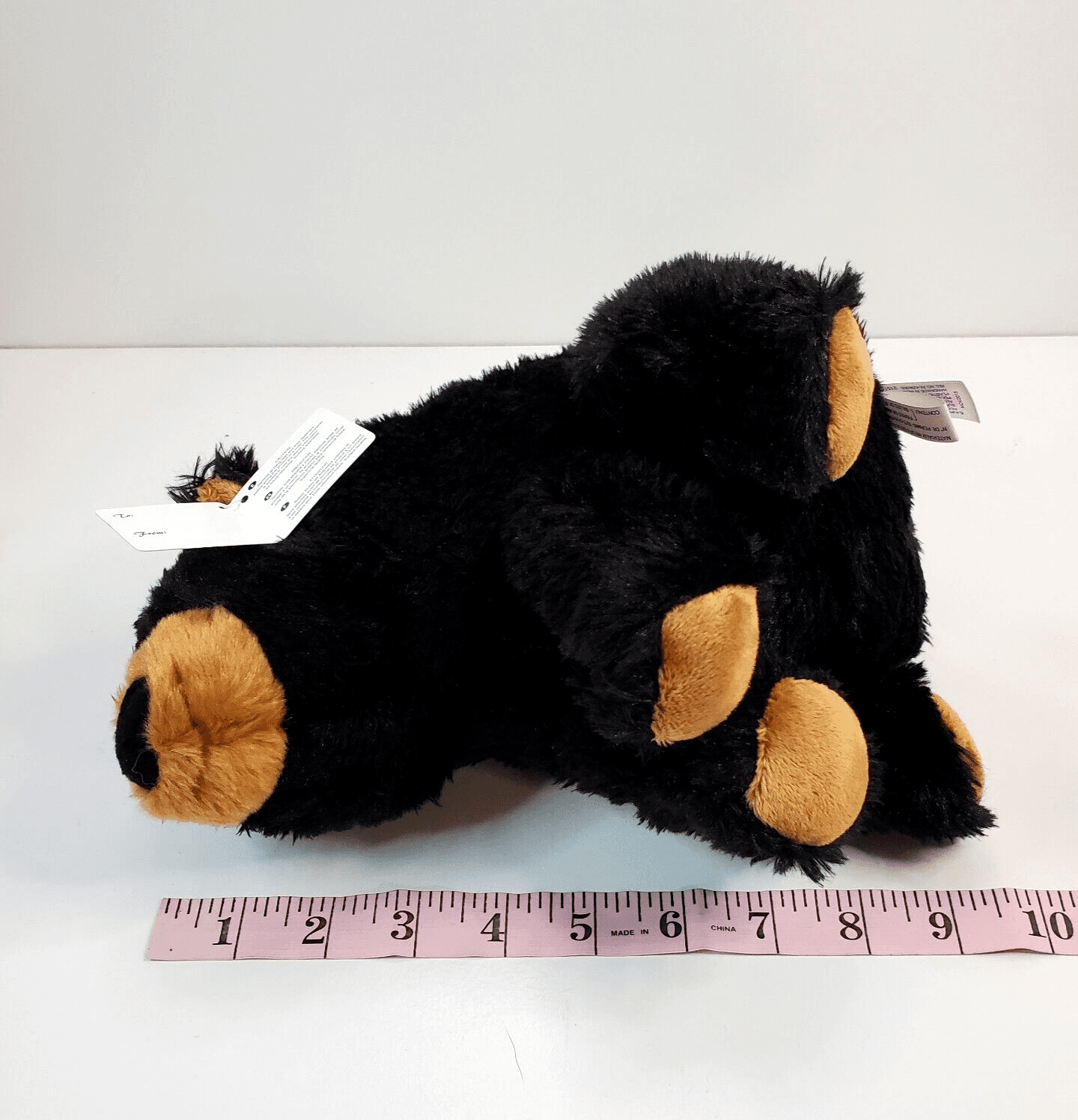 Aurora Black Bear w/Brown Paws & Snout 9" Plush Teddy Bear Toy - Thumbnail 9