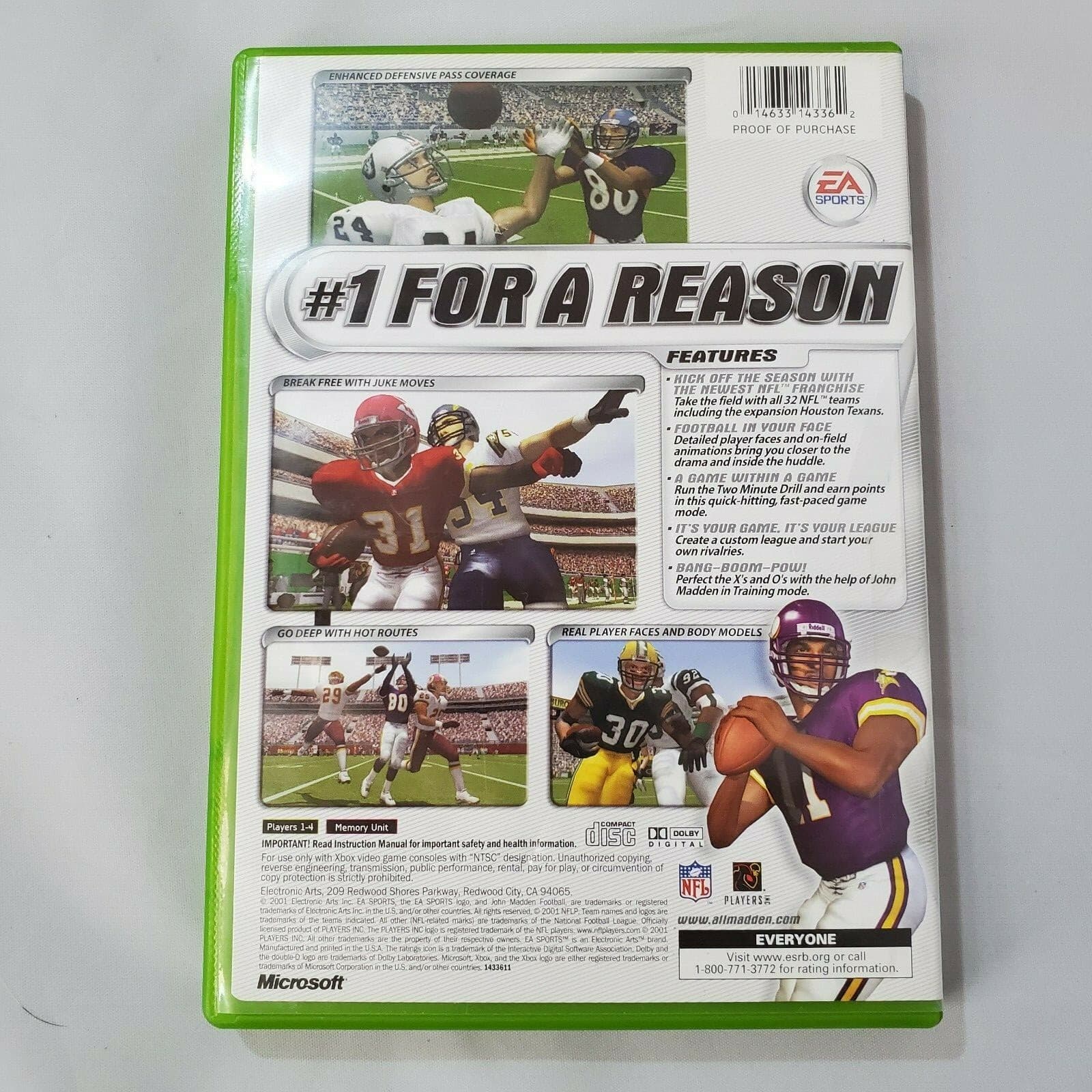 Xbox Madden NFL 2002 Video Game Complete with Manual Football - Thumbnail 2