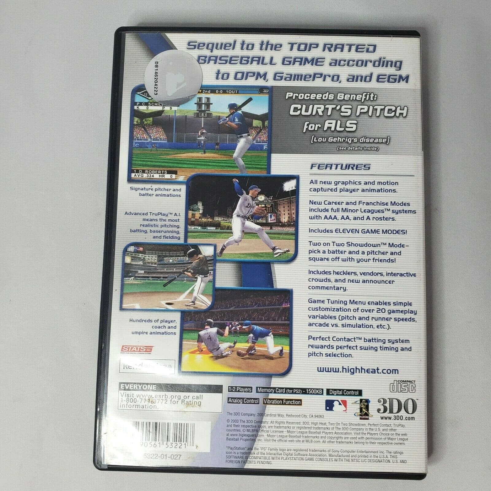 Playstation 2 PS2 High Heat Major League Baseball 2004 Video Game Complete - Thumbnail 2