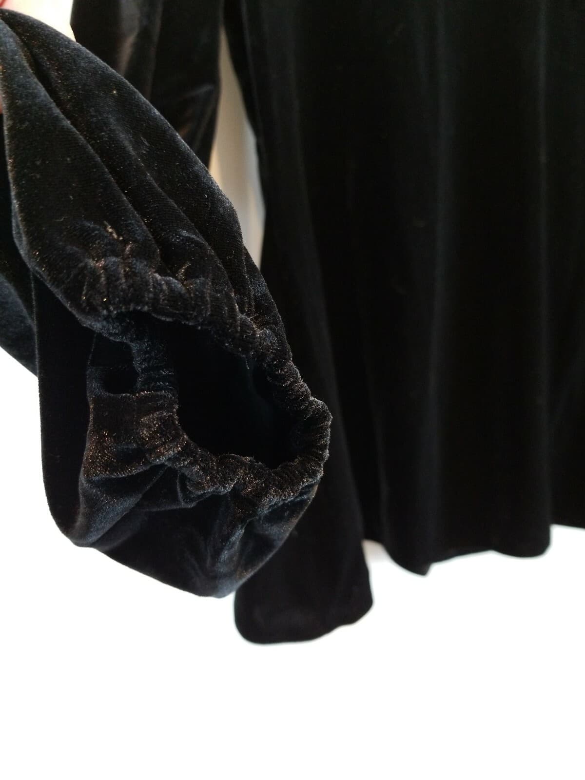 Gabriella Rossi Size M V Neck Velvet Romantic Long Sleeve Embellished Blouse - Thumbnail 9