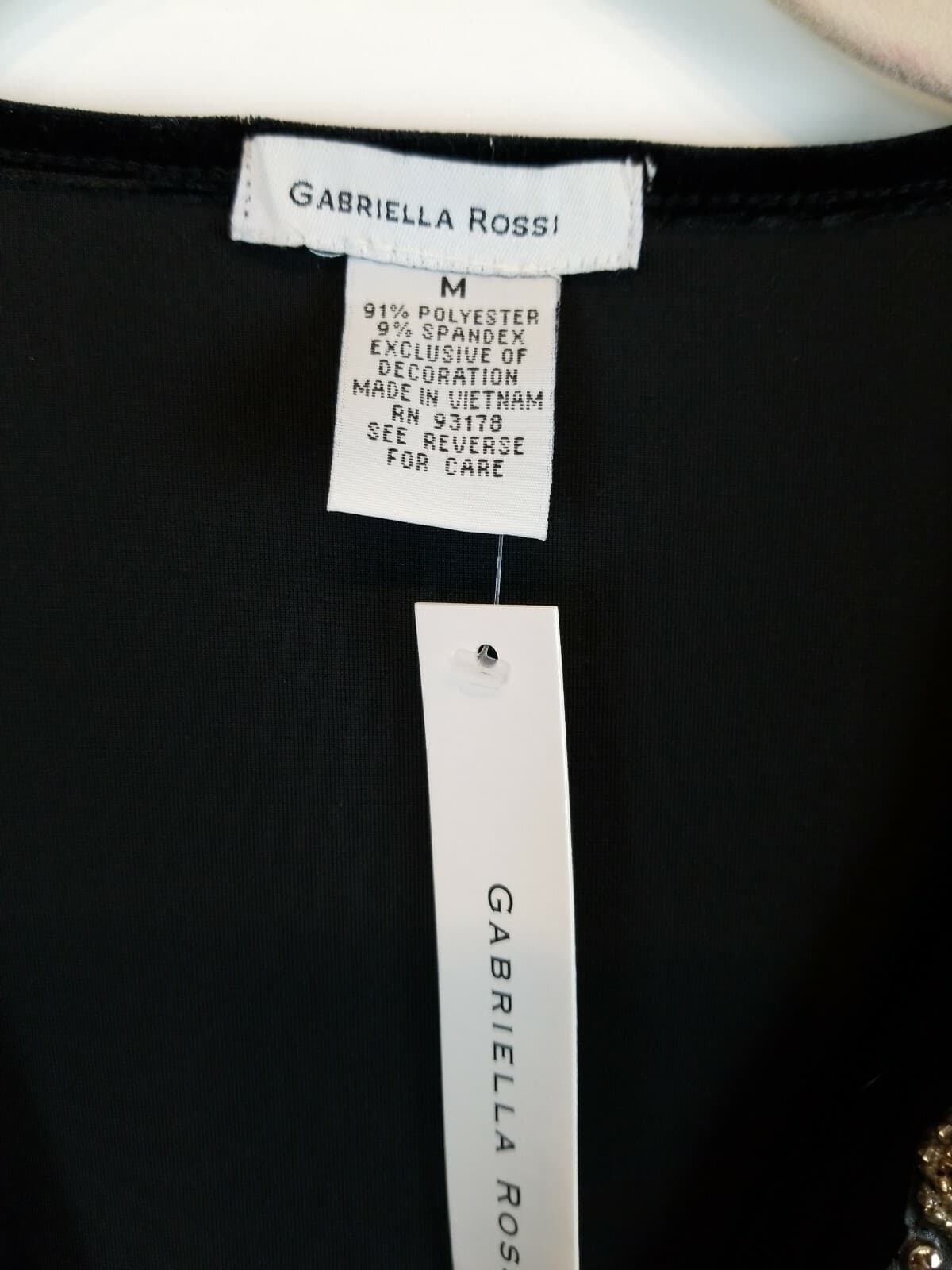 Gabriella Rossi Size M V Neck Velvet Romantic Long Sleeve Embellished Blouse - Thumbnail 7