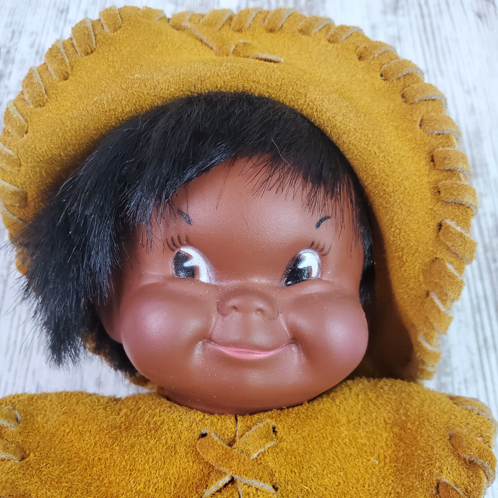 Vtg 1960s REGAL Canadian Native Doll Real Leather Suede Outfit Made in Canada - Thumbnail 2