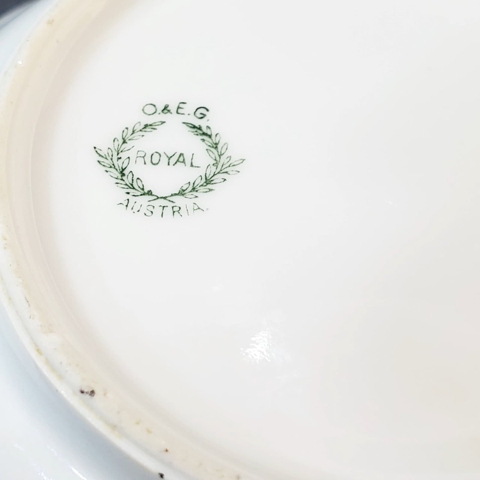 Vintage O & EG Royal Austria Hand Painted Blueberries Berry Trinket Bowl Dish - Thumbnail 5