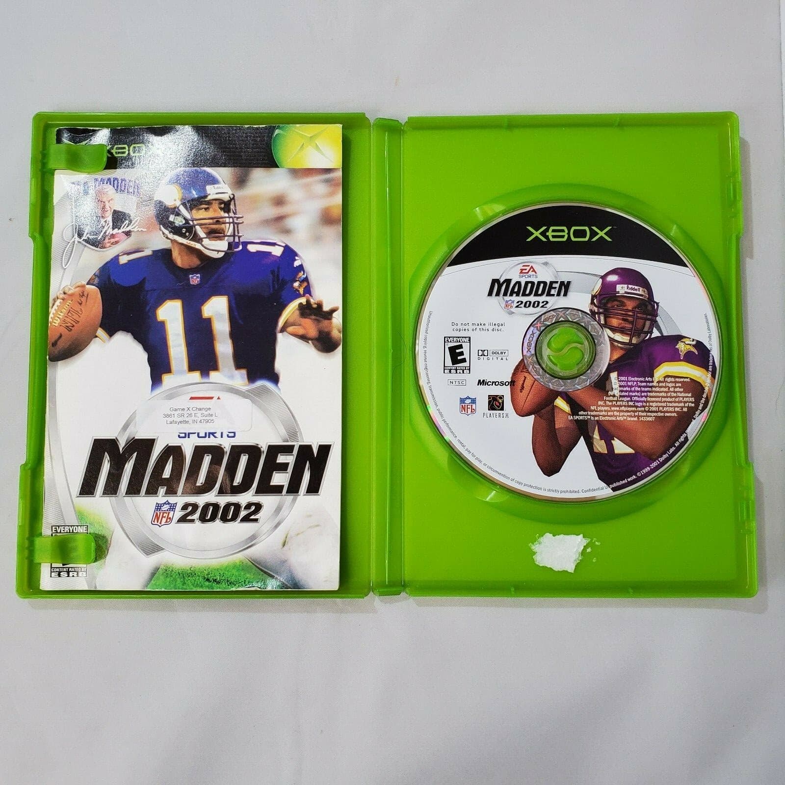 Xbox Madden NFL 2002 Video Game Complete with Manual Football - Thumbnail 3