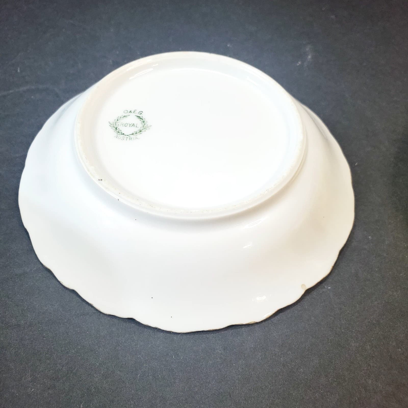 Vintage O & EG Royal Austria Hand Painted Blueberries Berry Trinket Bowl Dish - Thumbnail 4