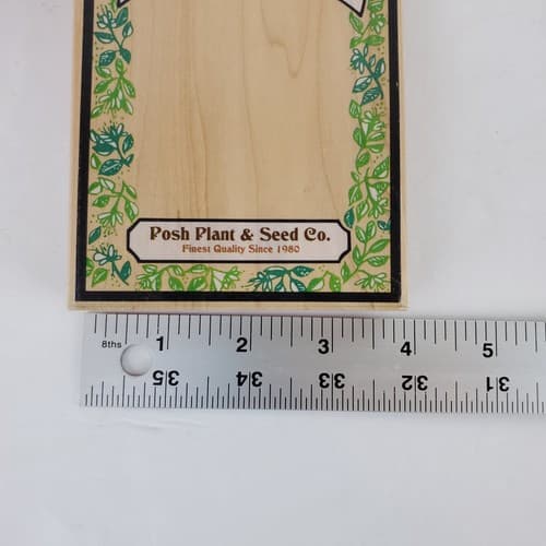 Vtg 1995 Posh Plant & Seed Co. Frame Wood Block Rubber Stamp 3.5 x 5 inch Z575G - Thumbnail 4