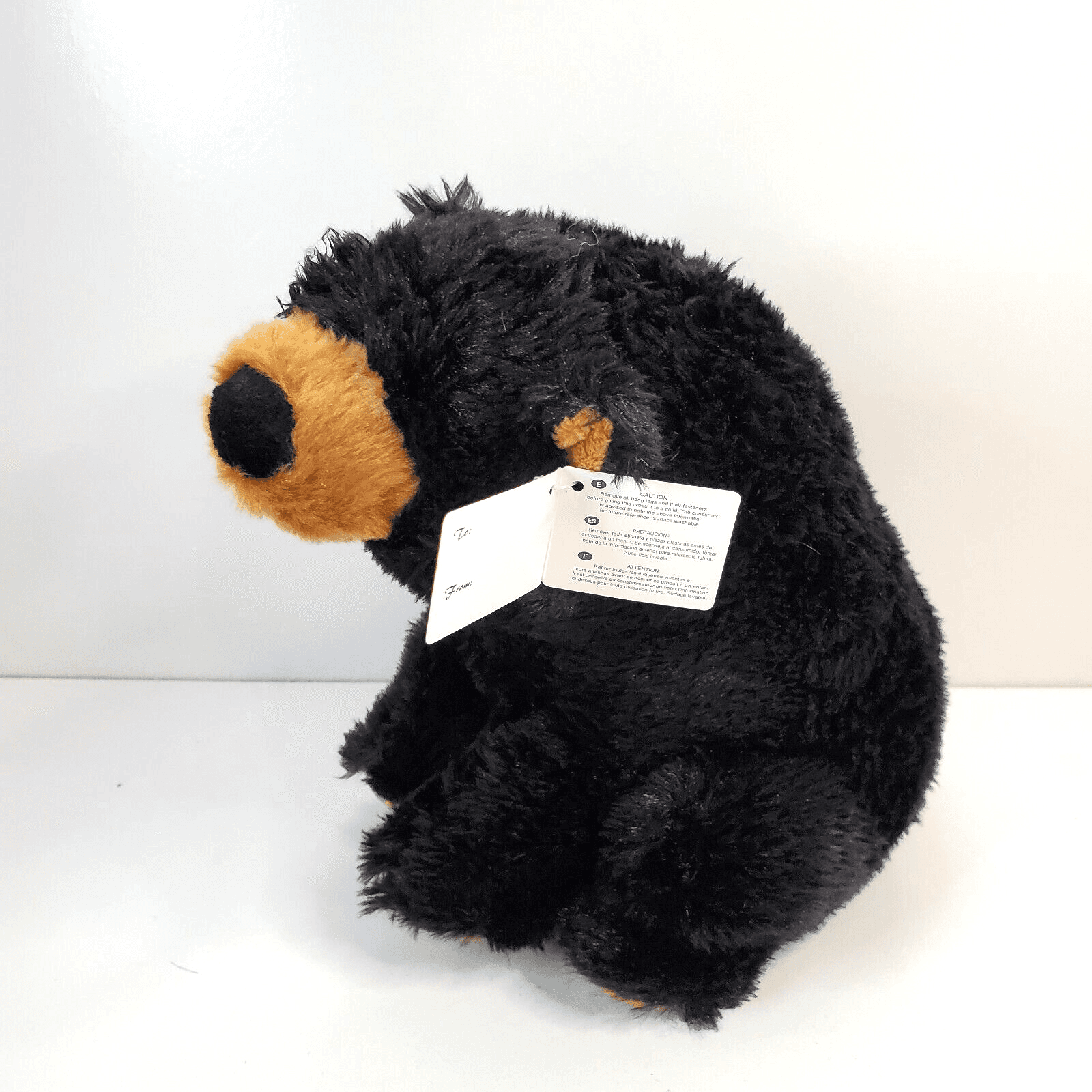 Aurora Black Bear w/Brown Paws & Snout 9" Plush Teddy Bear Toy - Thumbnail 2