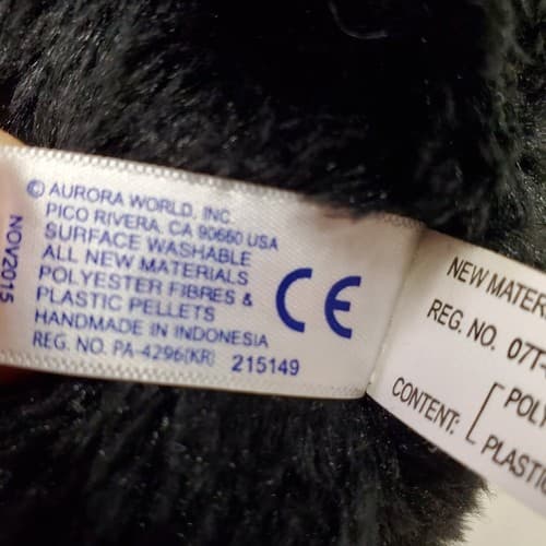 Aurora Black Bear w/Brown Paws & Snout 9" Plush Teddy Bear Toy - Thumbnail 8