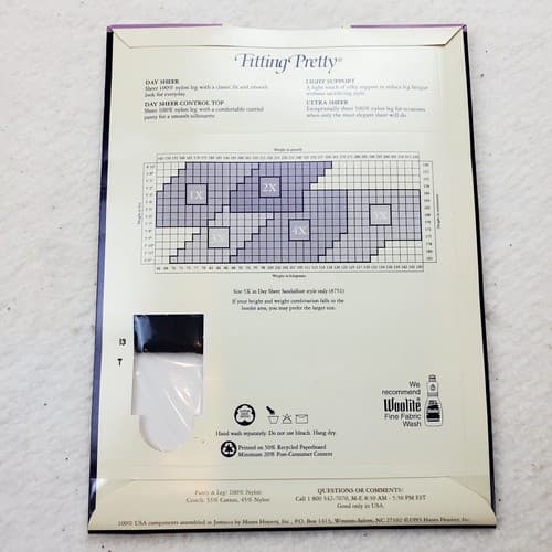 Vtg Hanes Fitting Pretty Pantyhose Size 1X Barely Black Day Sheer Reinforced Toe - Thumbnail 4