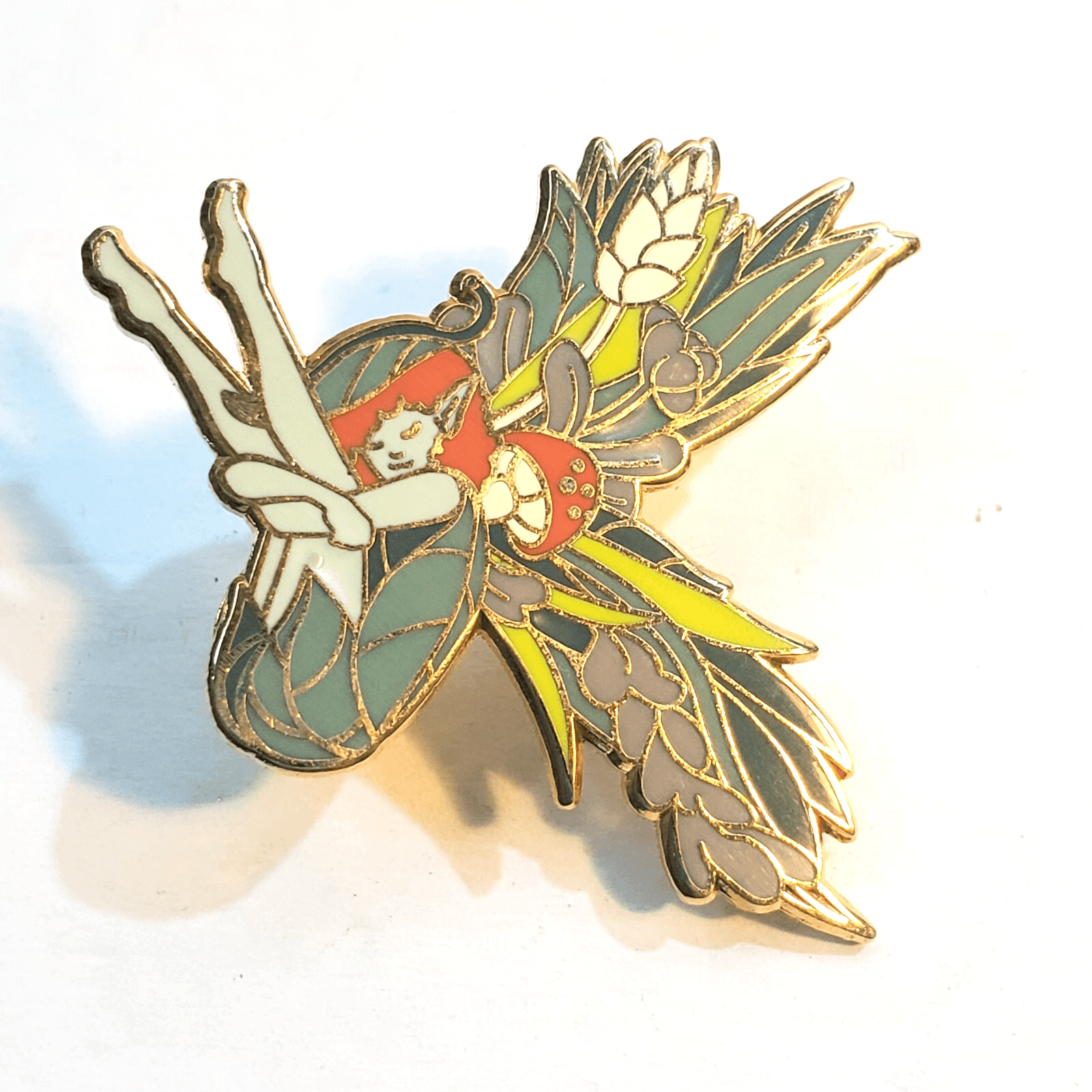 Stray Sod Fairy Enamel Lapel Tack Cap Pin Irish Folklore Push Back Collectible