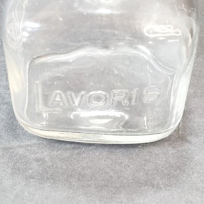 Vintage Lavoris Clear Glass Mouthwash Jar with Stopper Starburst Design EMPTY - Thumbnail 5